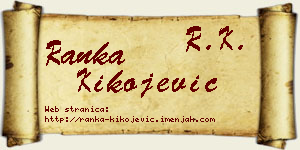 Ranka Kikojević vizit kartica